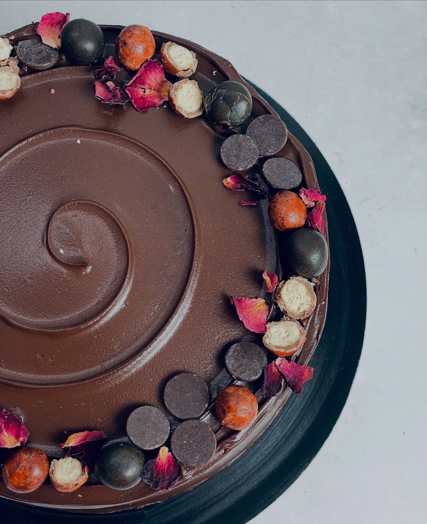 Rich chocolate cake with a smooth ganache finish