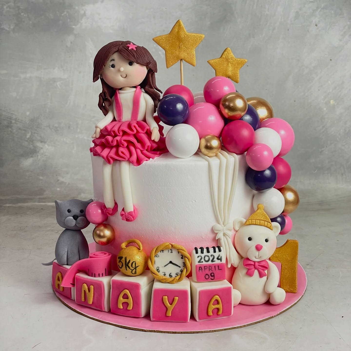 Playful custom character celebration cake